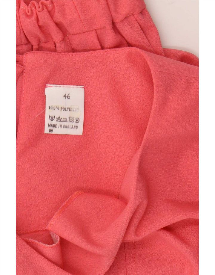 Set fuste vintage pentru femei crop 2 piese IT 46 mare W34 poliester roz