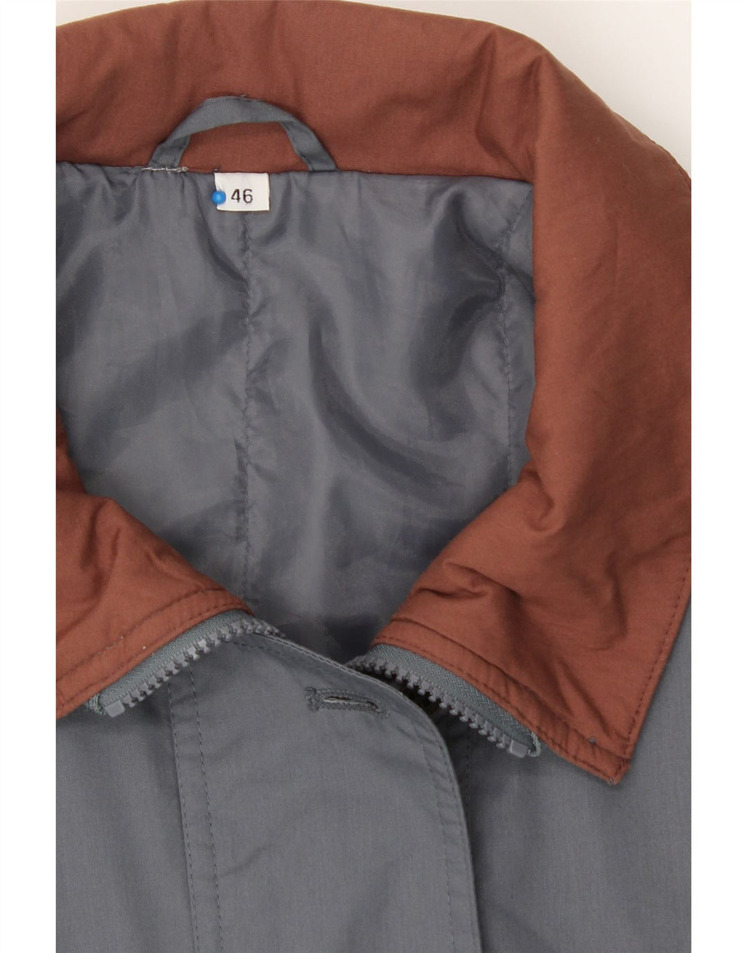 VINTAGE Womens Oversized Windbreaker Coat EU 46 XL Grey Polyester Vintage Vintage and Second-Hand Vintage from Messina Hembry 