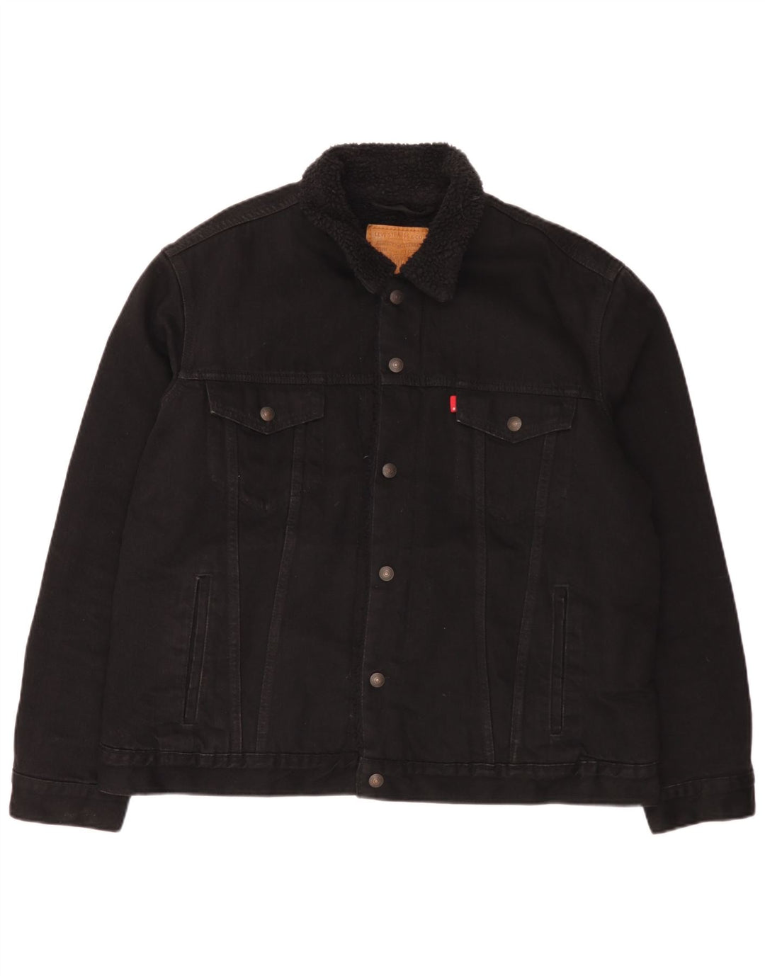 Levi's Mens Denim Jacket UK 42 XL Black Cotton