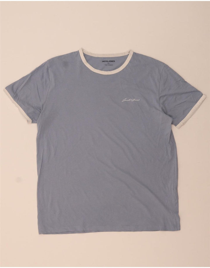 JACK & JONES Tricou Bărbați Top XL Bumbac Albastru
