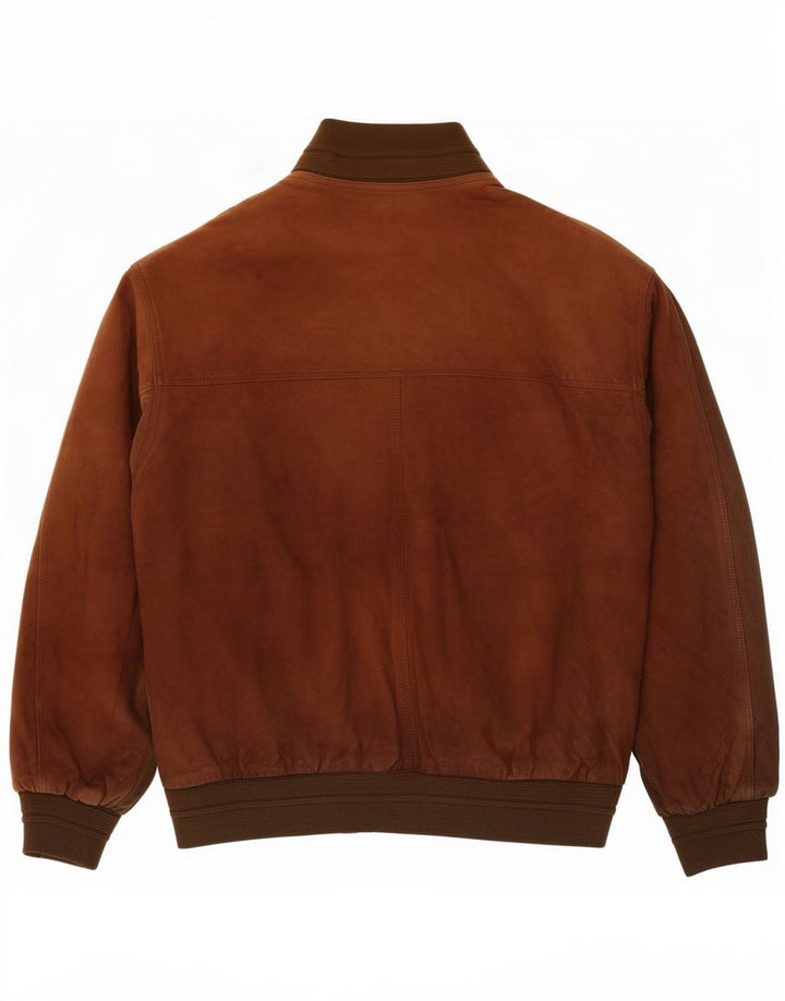 Jachetă Bomber Vintage pentru bărbați din piele intoarsa IT 52 XL din piele maro