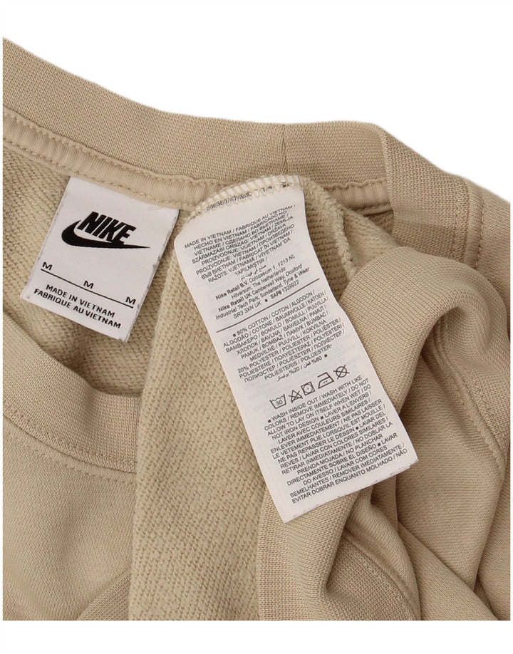 Pulover supradimensionat cu grafic Nike pentru femei UK 14 Bumbac mediu bej