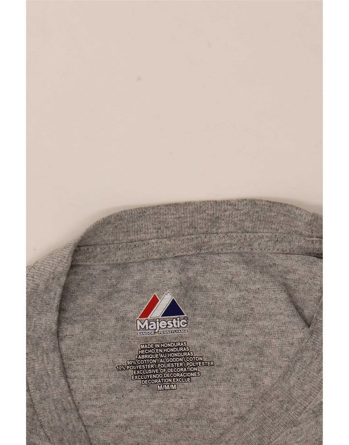 Tricou cu grafică Majestic Boston Red Sox pentru bărbați Top Medium Gri Poliester
