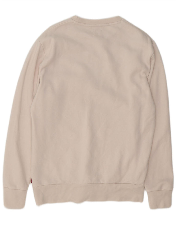 Pulover Levi's Standard Graphic pentru bărbați, bumbac mic, alb