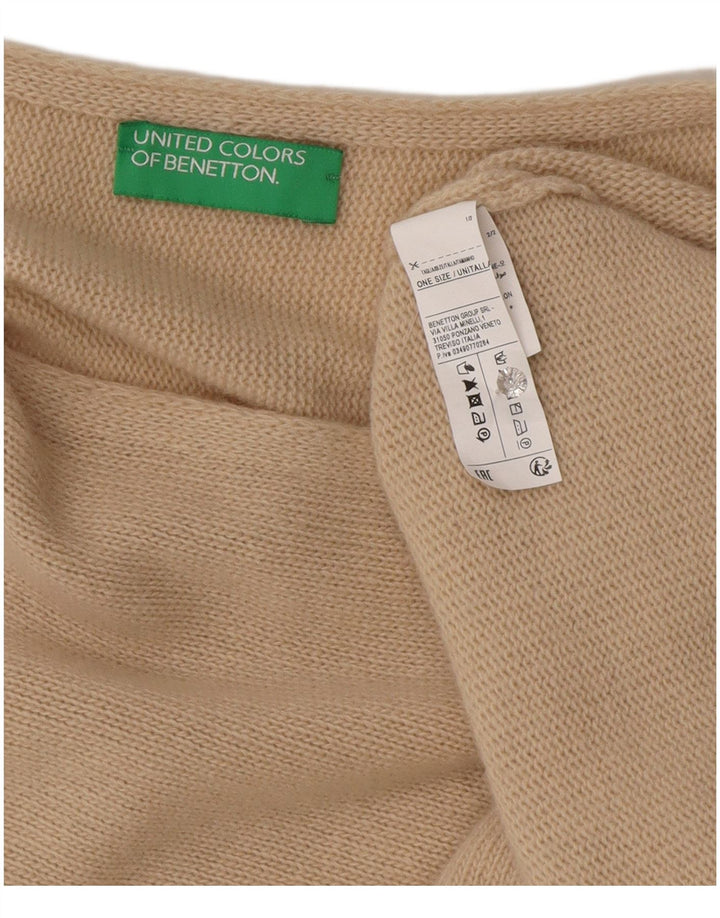 Pulover poncho asimetric pentru femei Benetton Lână bej mărime unica