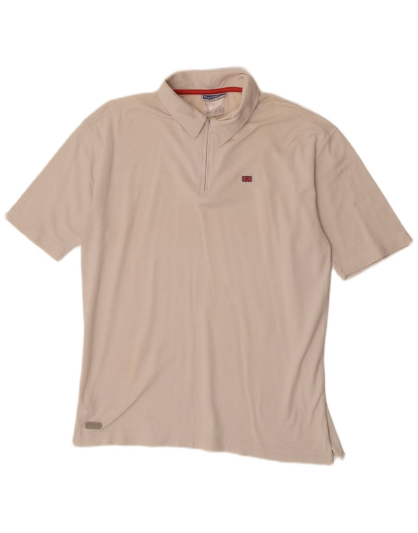 Tricou polo Reebok pentru bărbați, cu o formă lejeră, mediu alb