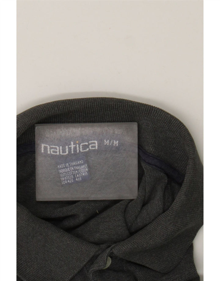 Tricou polo Nautica pentru bărbați, bumbac cu dungi gri mediu