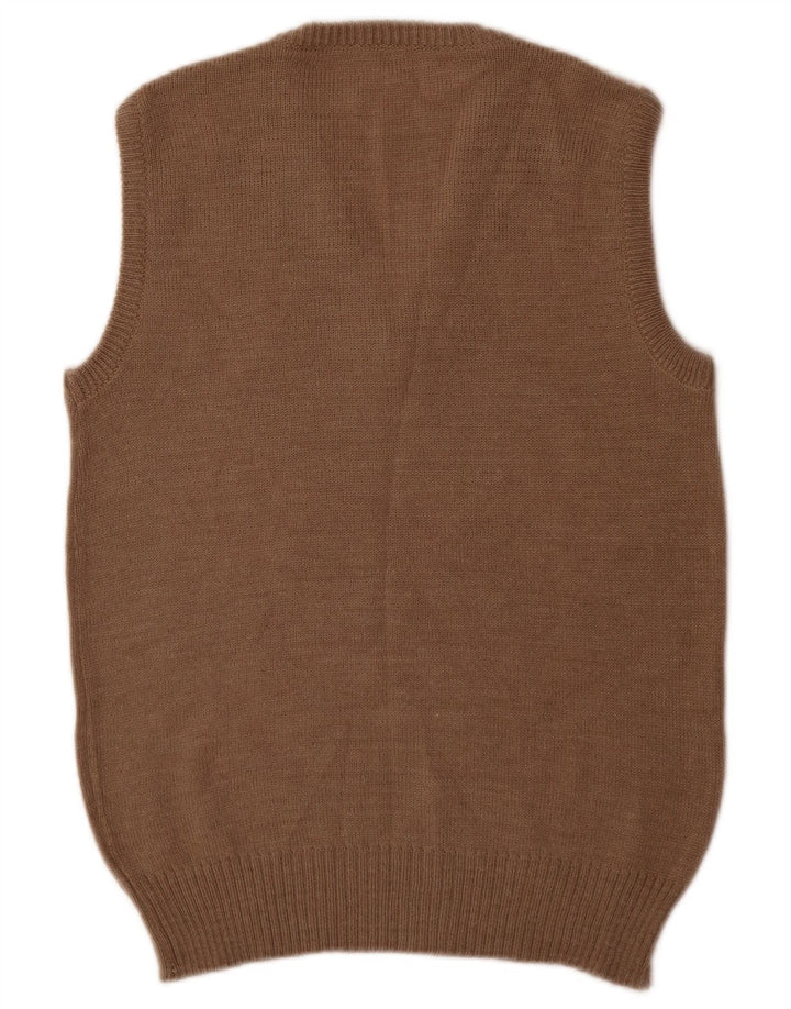 Vintage bărbați Vest Tank Top mic Bej Argyle/Diamond Acrilic