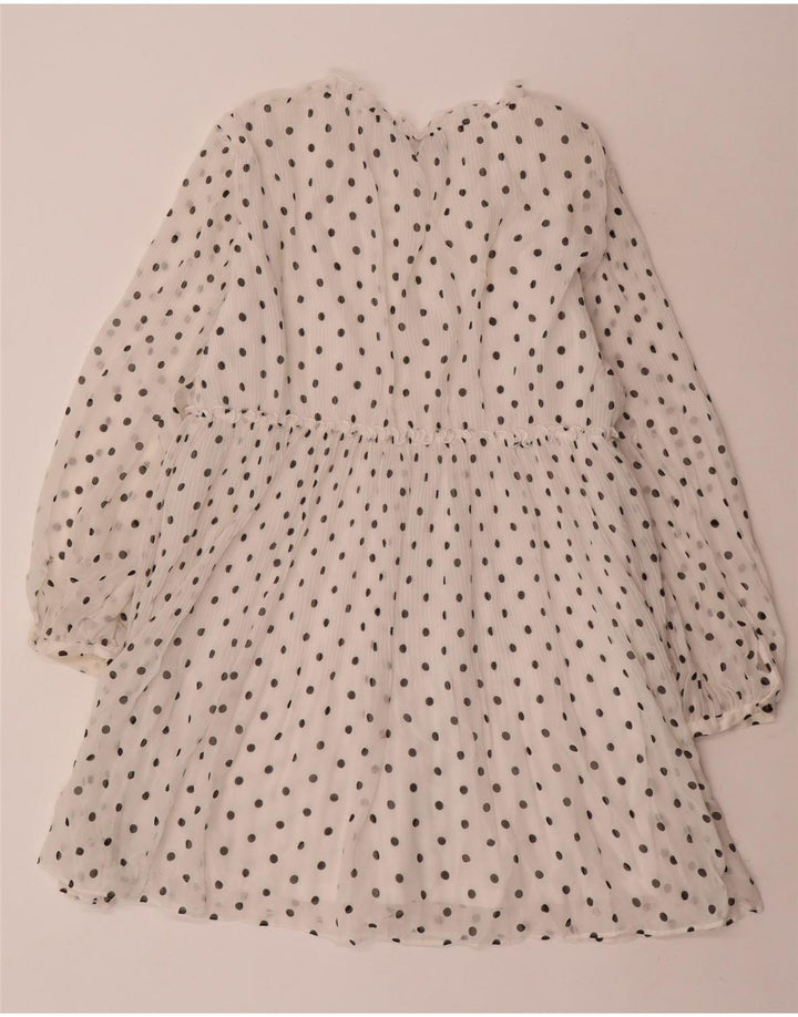 Rochie A-Line ZARA pentru femei cu mâneci lungi UK 14 Poliester cu pete albe medii