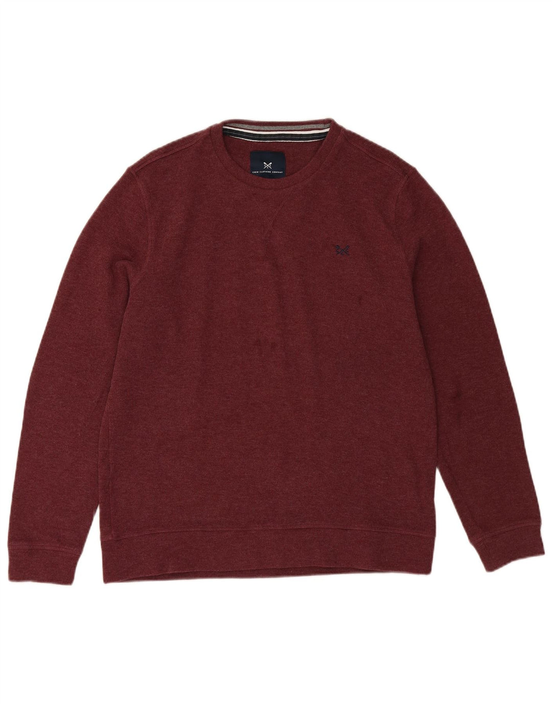 CREW CLOTHING Pulover pentru bărbați cu gât crew pulover mare bumbac burgundy