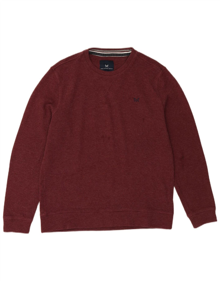 CREW CLOTHING Pulover pentru bărbați cu gât crew pulover mare bumbac burgundy
