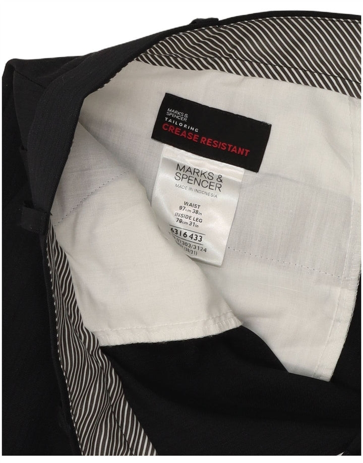 Marks & Spencer Pantaloni drepți pentru bărbați L38 L31 Poliester bleumarin