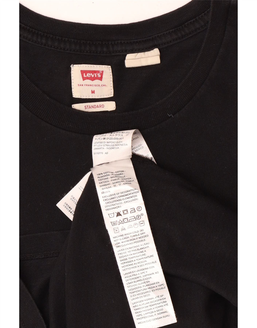 Tricou Levi's Standard Fit pentru bărbați Top mediu din bumbac negru