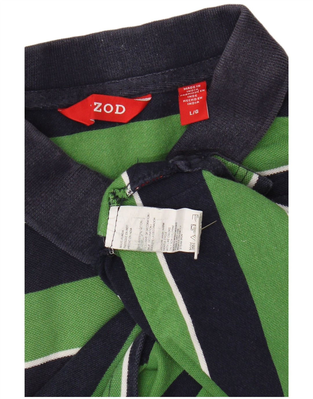 Tricou polo IZOD pentru bărbați, bumbac cu dungi verzi mari