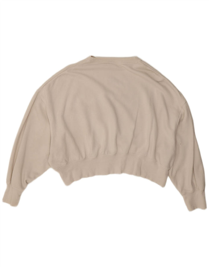 Pulover de hanorac supradimensionat pentru femei Nike UK 14 Bumbac alb mediu mediu