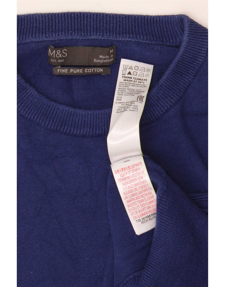 Pulover Massimo Dutti pentru bărbați cu gât roșu, bumbac albastru mediu