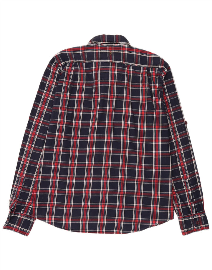Cămașă de flanel pentru bărbați Superdry 2XL, bumbac cu carouri bleumarin