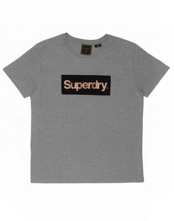 Tricou grafic Superdry pentru femei Top UK 12 Medium Gri Bumbac