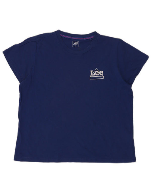 Tricou supradimensionat pentru femei Lee Top UK 10 Small Blue Bumbac