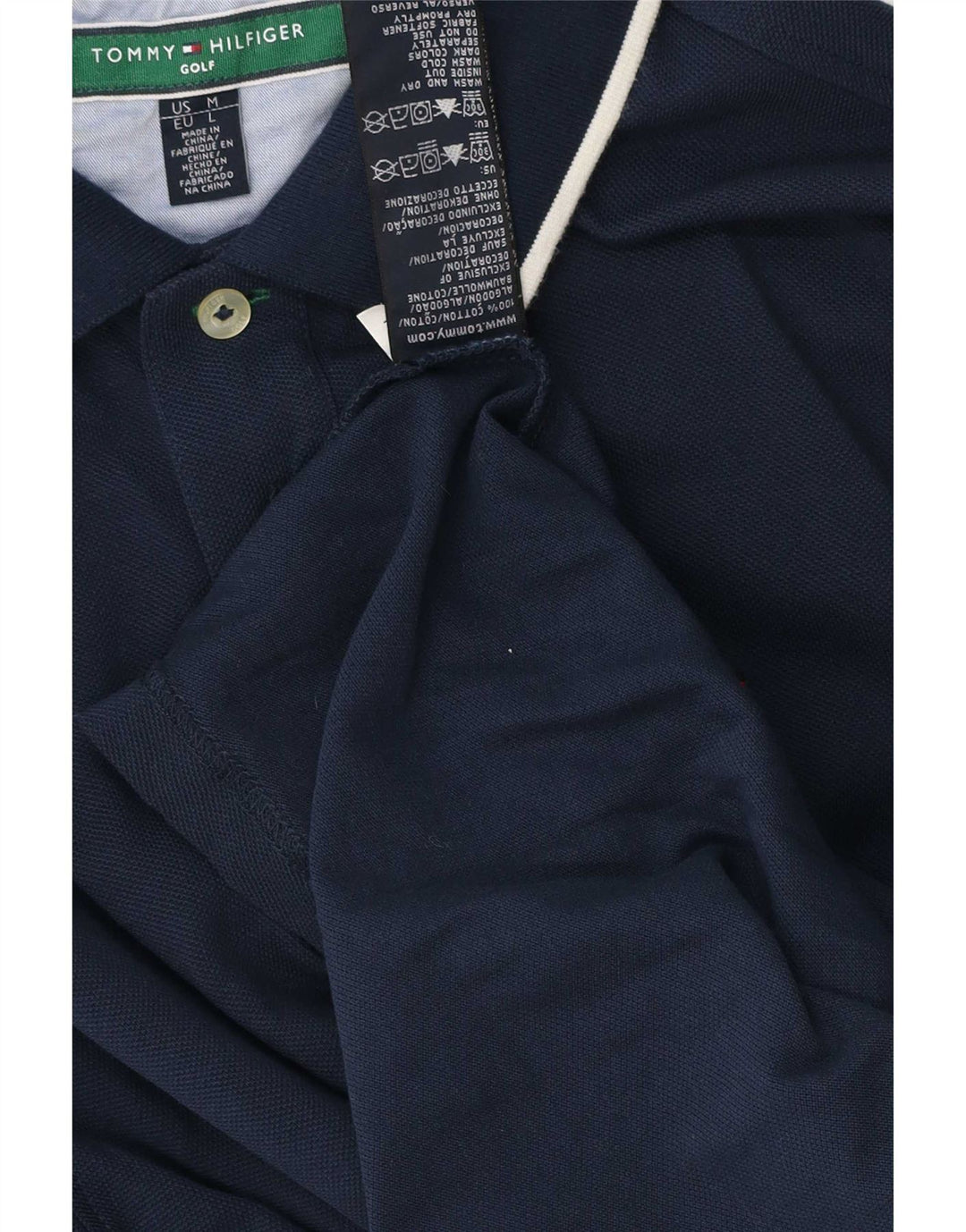 Cămașă polo Tommy Hilfiger pentru bărbați, bumbac cu dungi albastru bleumarin mediu