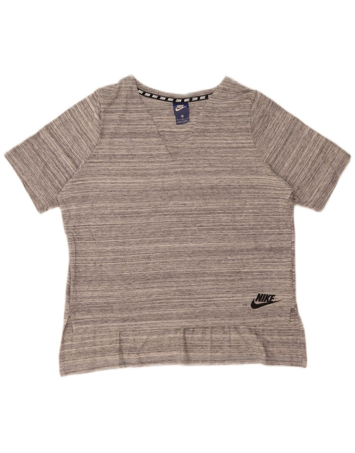 Tricou pentru femei Nike, UK 14, bumbac cu dungi gri medii