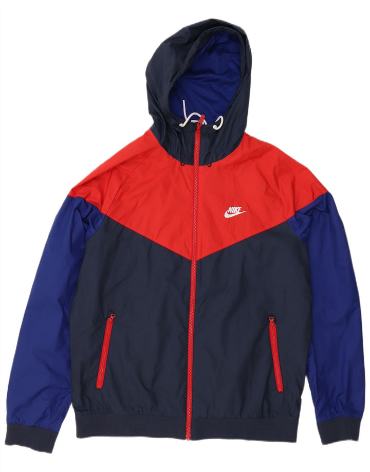 Jachetă de top pentru trening cu glugă Nike pentru bărbați, mare, albastru bleumarin, poliester