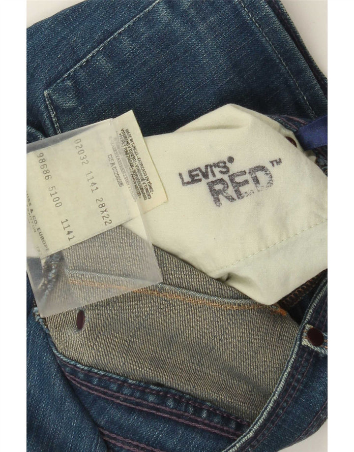 Fusta de blugi pentru femei Levi's W28 bumbac albastru mediu