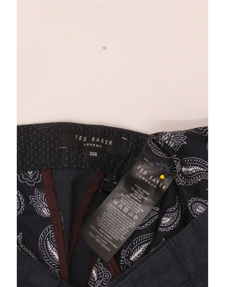 Pantaloni de costum pentru bărbați Ted Baker, slim, L36 L30, bumbac bleumarin