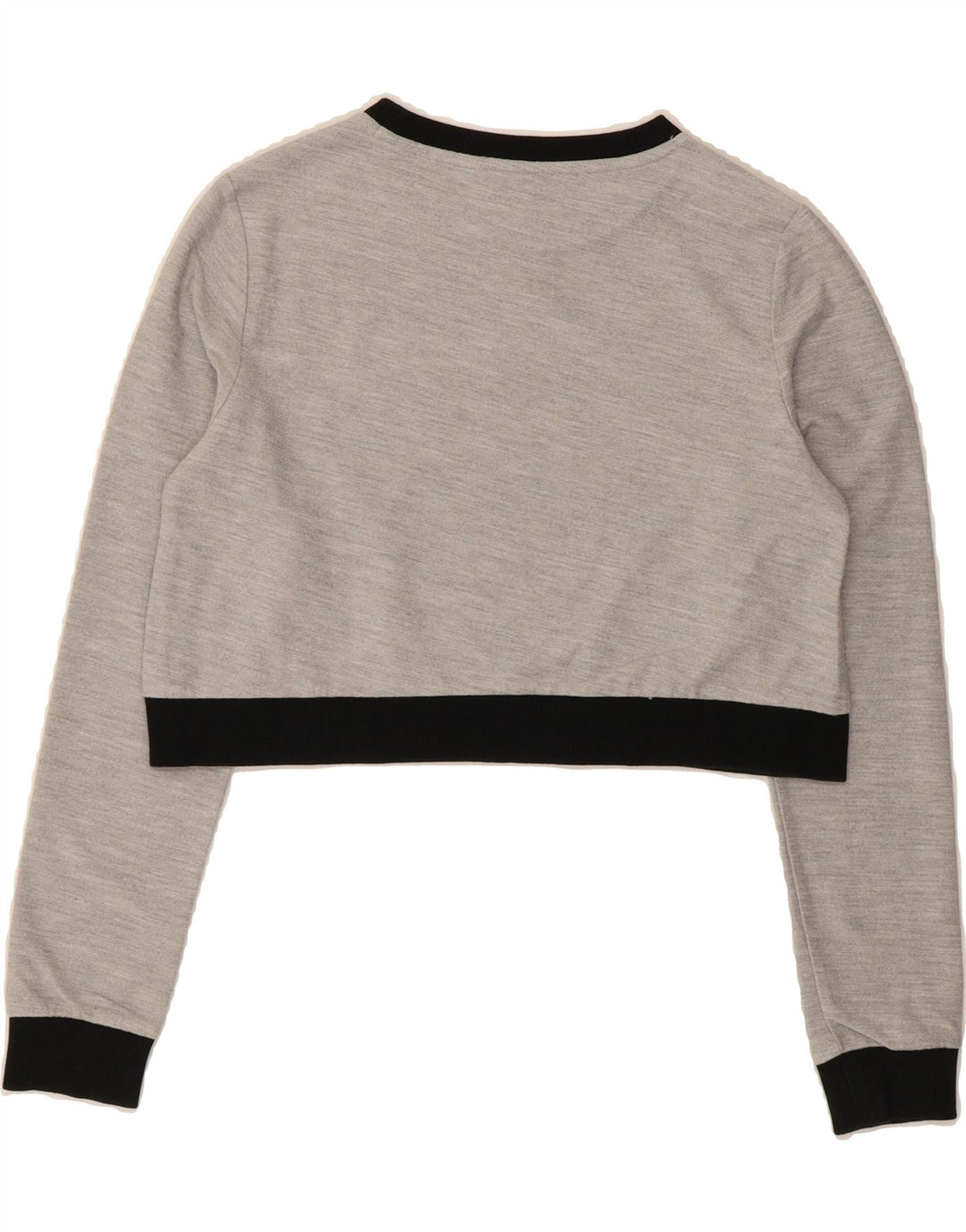 KAPPA Womens Graphic Crop Sweatshirt Jumper UK 10 Small Grey Vintage Kappa and Second-Hand Kappa from Messina Hembry 