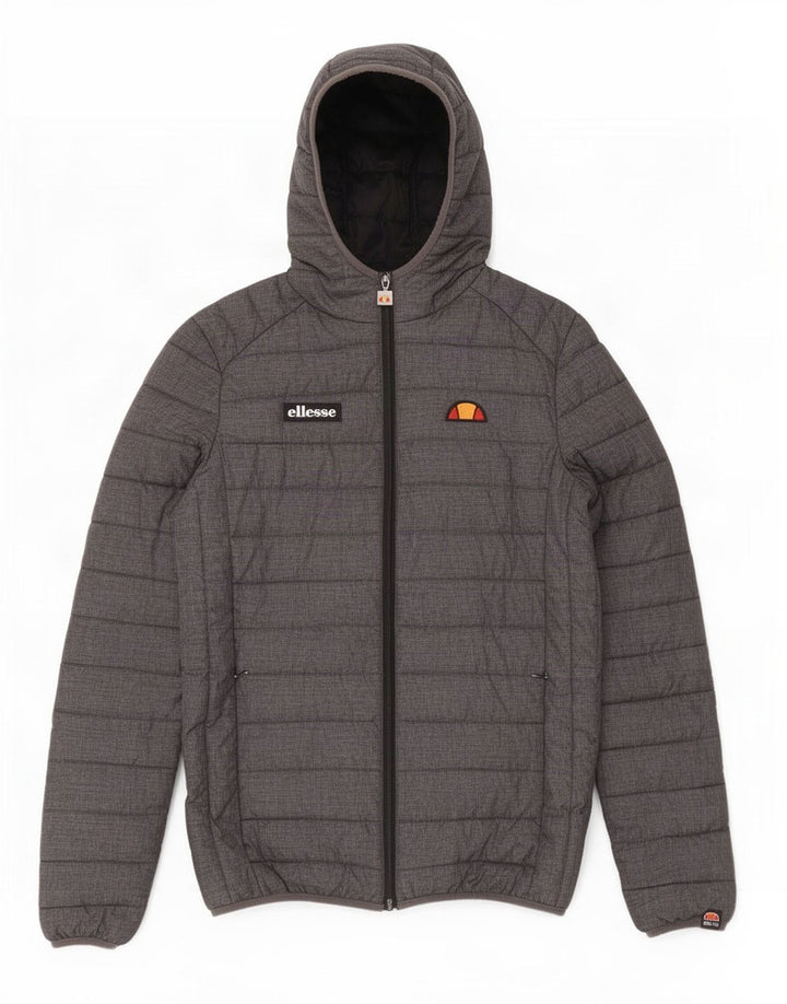 Jachetă căptușită cu glugă pentru bărbați Ellesse UK 34 XS nailon gri