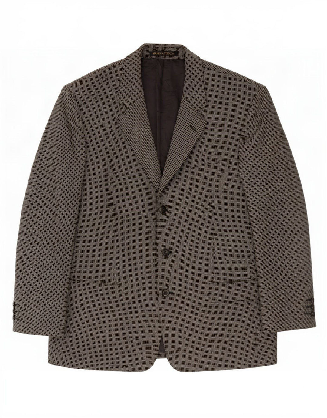 Jachetă pentru bărbați Marks & Spencer, cu 3 nasturi, UK 44 XL, lână nouă, gri Gingham