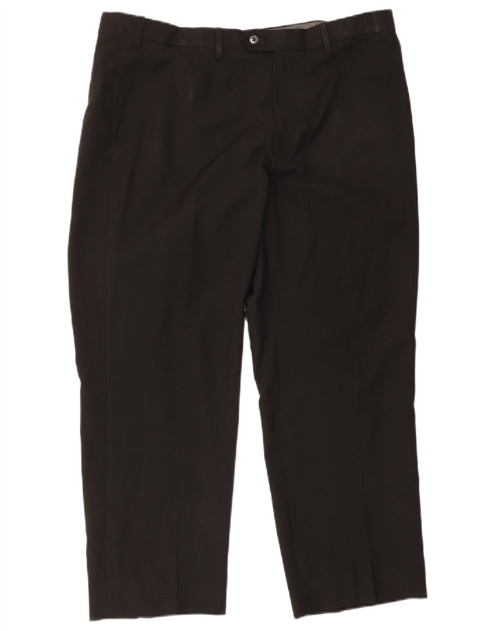 Pantaloni de costum pentru femei Marks & Spencer, cu ajustare normală, L38 L29, poliester negru