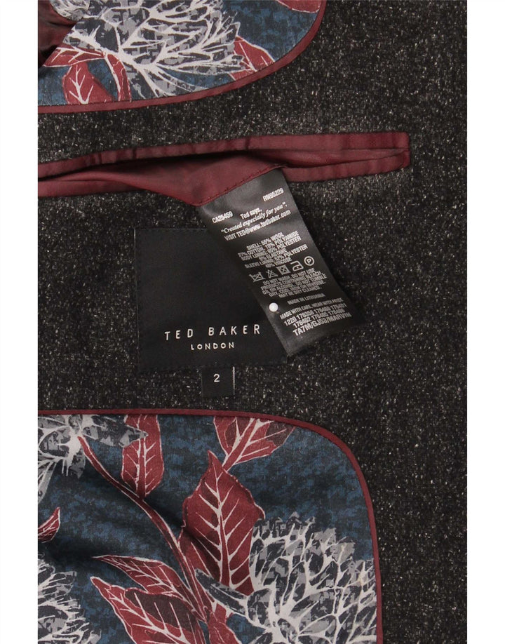 Palton pentru bărbați Ted Baker, mărimea 2, lână mică, gri pete
