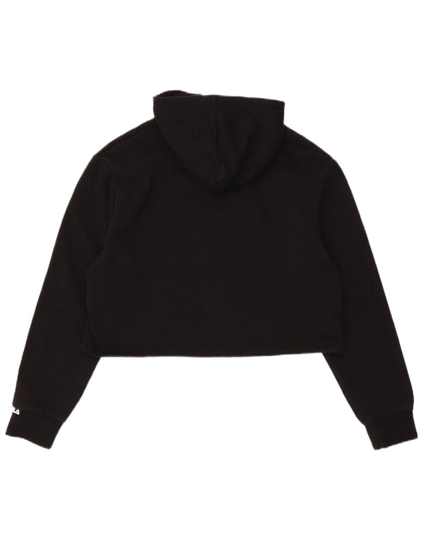 Pulover Fila pentru femei Crop Hoodie UK 12 Medium Black Bumbac