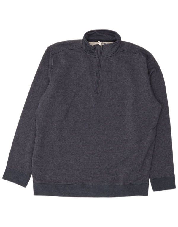 Hanorac pentru bărbați James Pringle, cu fermoar, cu gât, 2XL, bumbac bleumarin