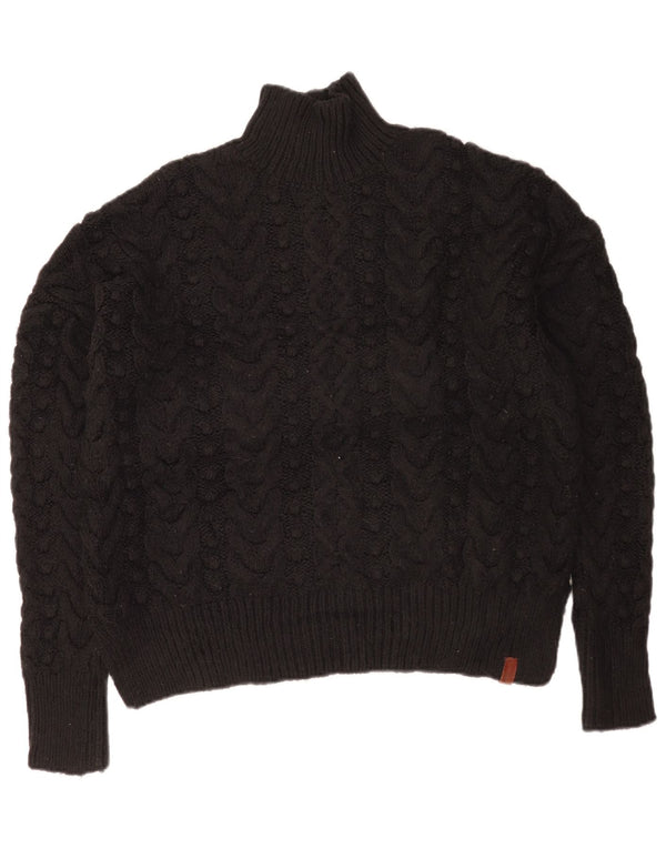 Pulover supradimensionat cu gât țestoasă Superdry pentru femei UK 10 Small Black