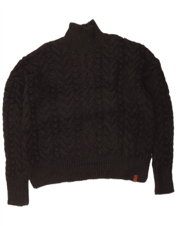 Pulover supradimensionat cu gât țestoasă Superdry pentru femei UK 10 Small Black