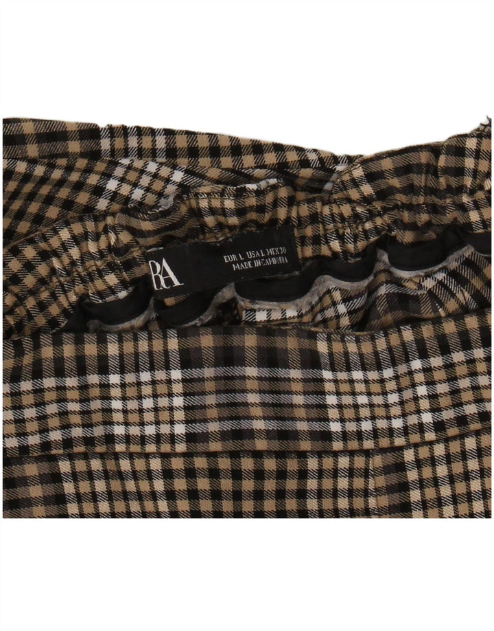 Pantaloni tăiați pentru femei Zara L30 L24 Maro Check