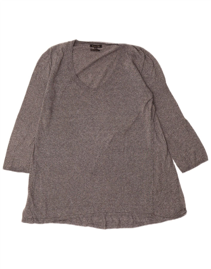 Top cu tunică cu mâneci 3/4 pentru femei Massimo Dutti Marea Britanie 14, mare, gri pete