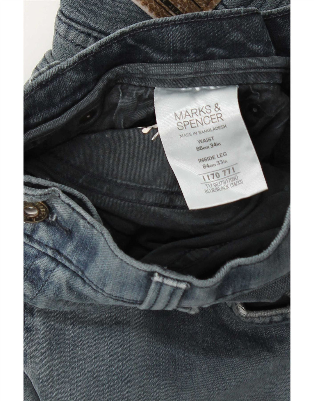 Blugi drepti pentru bărbați Marks & Spencer Blue Harbour W34 L33 Bumbac albastru