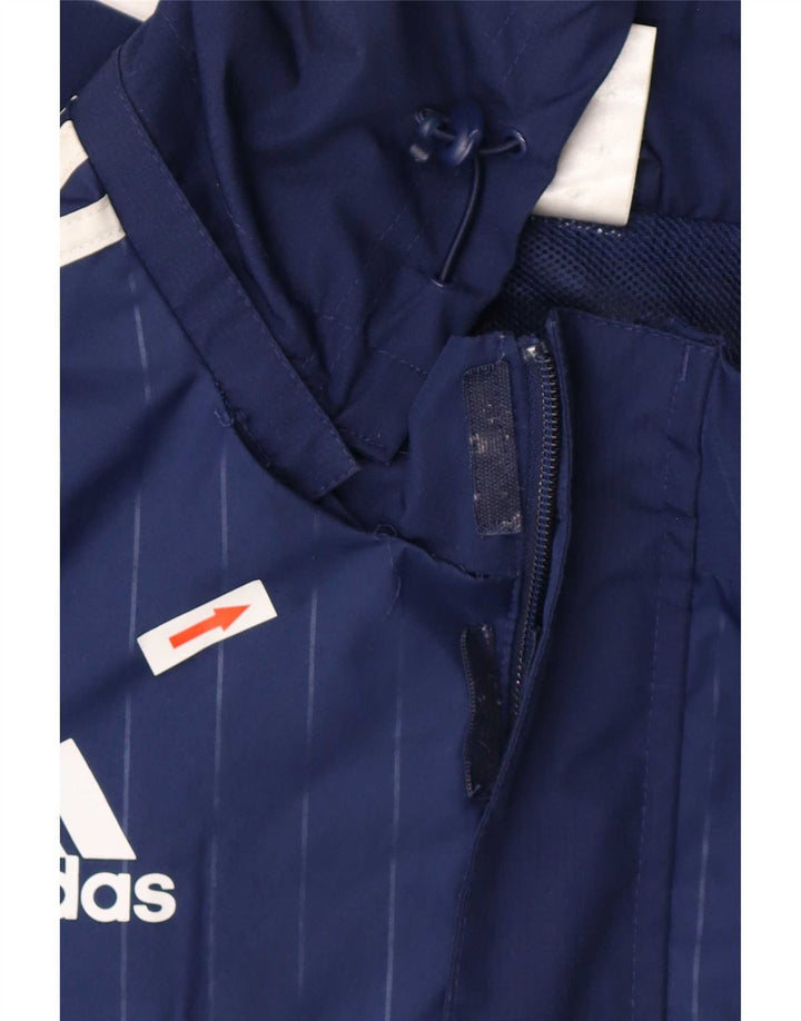 Jachetă de trening pentru bărbați Adidas cu glugă, albastru mijlociu, bloc de culoare