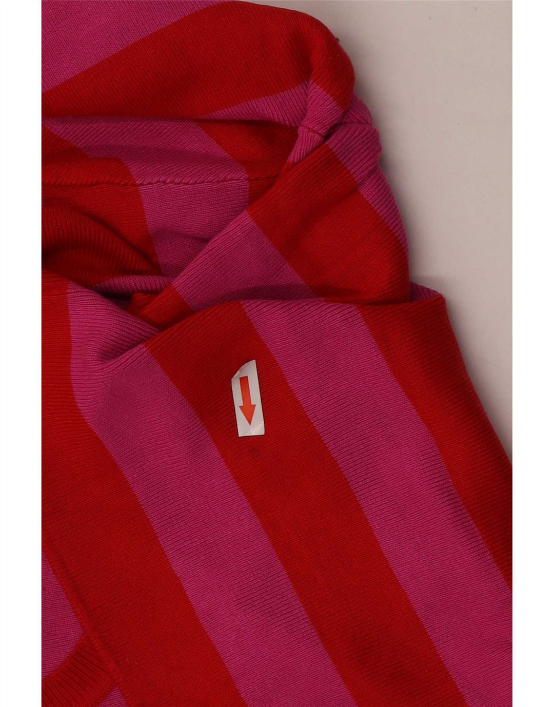 Crop Top pentru femei Zara cu mânecă lungă UK 12 Medium Red Striped Viscose
