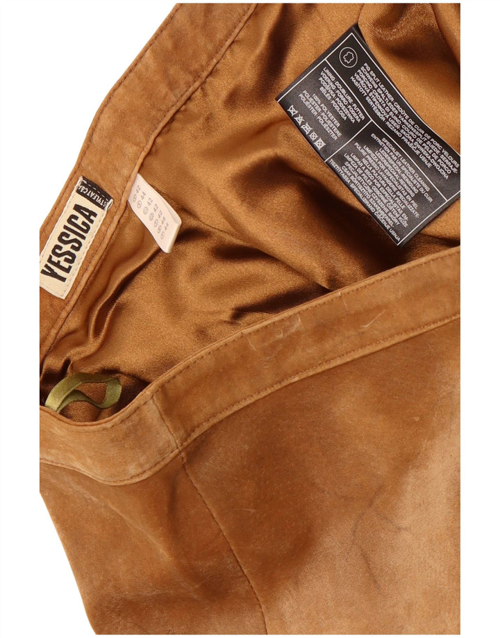 Pantaloni de damă Yessica Bootcut din piele intoarsa EU 42 Large W34 L31 Piele maro