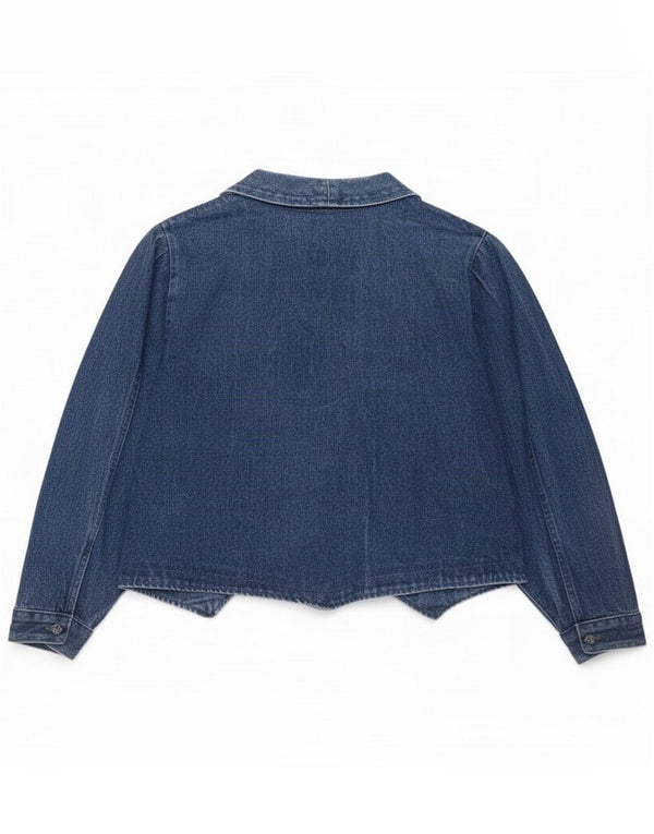 Vintage Womens Open Denim Jacket UK 18 XL Blue