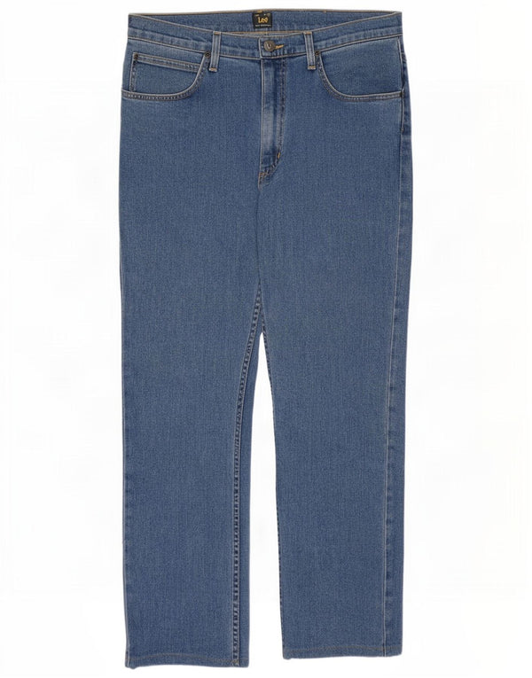 Blugi Lee Brooklyn Straight pentru bărbați W34 L30, bumbac albastru