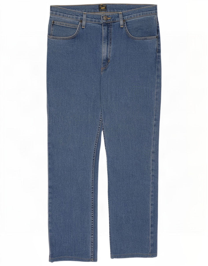 Blugi Lee Brooklyn Straight pentru bărbați W34 L30, bumbac albastru