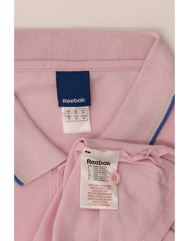 Tricou polo Reebok pentru bărbați, bumbac roz mediu