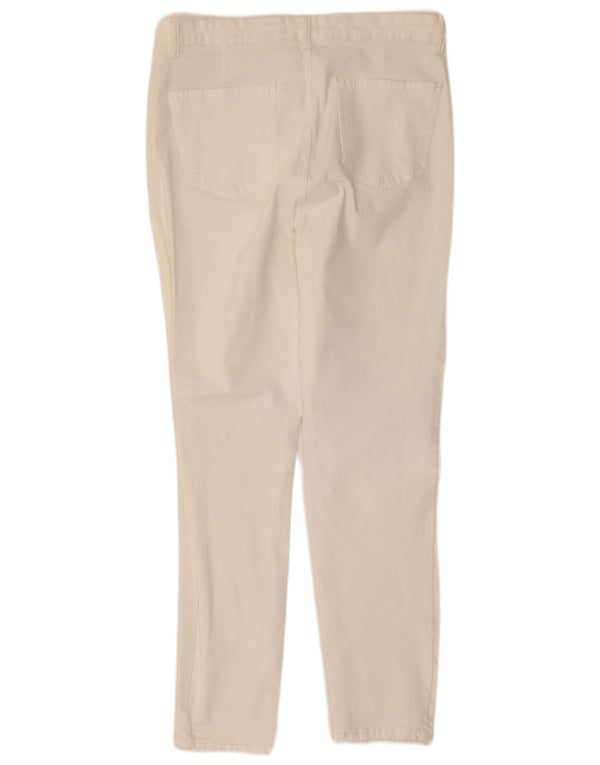 Pantaloni casual slim pentru femei Zara EU 46 2XL L36 L28 Bumbac alb