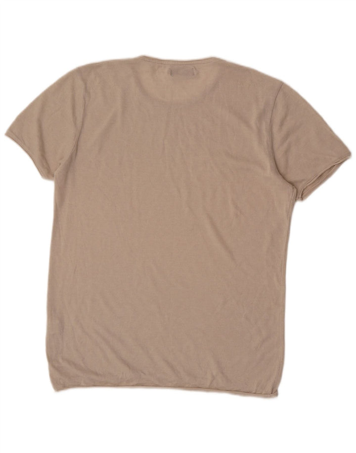 Tricou Zara Barbati Top Mare Bej Bumbac