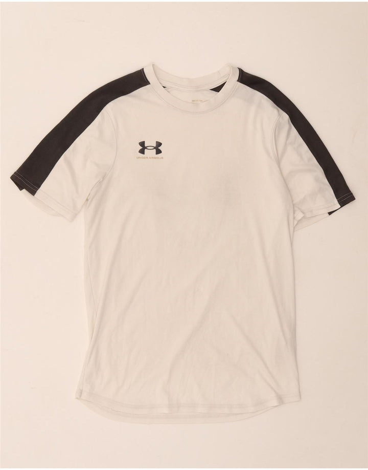 Tricou Under Armour pentru bărbați Top mic, alb, poliester color bloc